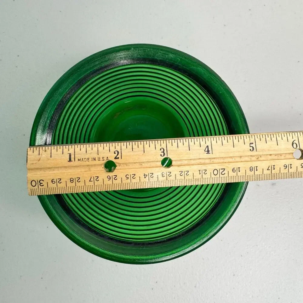 Natco Emerald Green Ribbed ‘Beehive’ Glass Planter 1950s VTG Succulent Pot #1162
